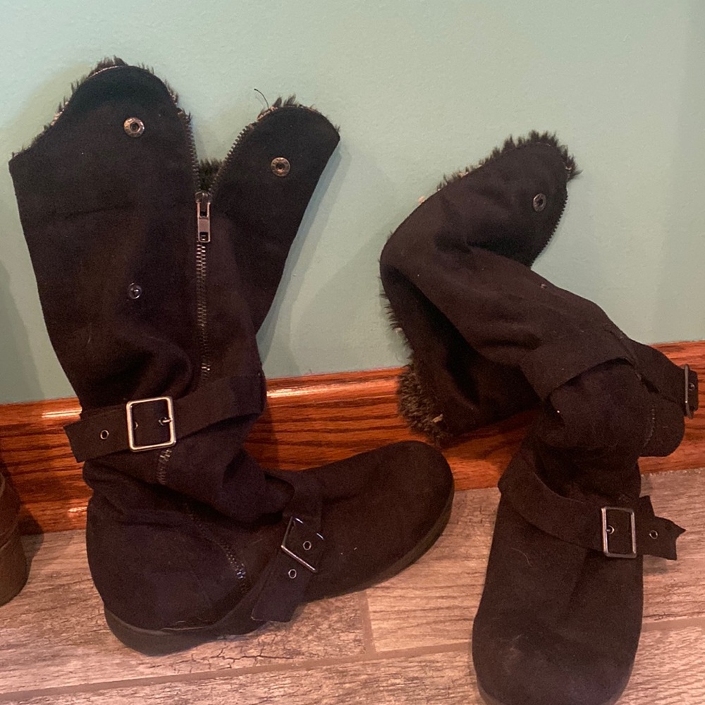 Calf high black boots
